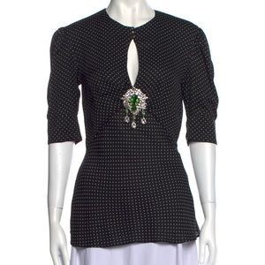 Paco rabanne embellished polka dot top